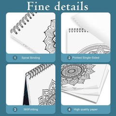 Mandala Coloring Book with 24 Colored Pencils Adult Relaxation Art Kit Gift
