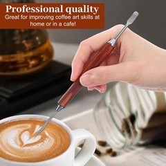 2Pcs Latte Art Pen Set, Stainless Steel Coffee Drawing Tool, Double-Ended Bar…