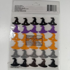 Crafter’s Square Halloween Witch Hat Glitter Foam Stickers 30 Count Craft Supply