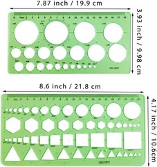 Circle Templates Geometric Drawings Drafting Stencils Measuring Tools Artist…