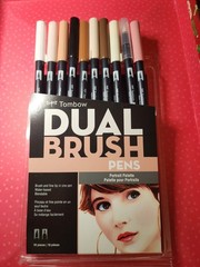 Tombow Dual Brush Pens (Fine and Brush Tip) Portrait Palette, 10 Pieces