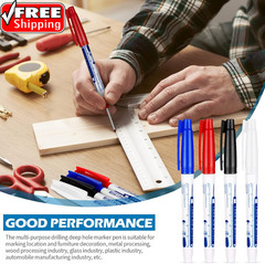 4 Pcs Deep Reach Markers Long Nose Waterproof Deep Hole Marker Carpenter Ink 30