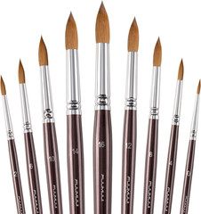 Sable Watercolor Brushes 9Pcs Professional Superior Kolinsky Watercolor Paint Br
