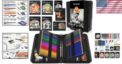 124-Piece Drawing Kit with Pencils & Paper Pads