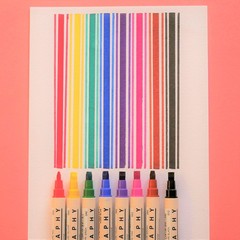 Memory System Calligraphy Markers, Multicolor, 8-Pack