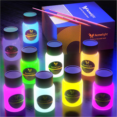 Glow in the Dark Acrylic Paint Set – 9 Neon Fluorescent Colors for Canvas, Wood