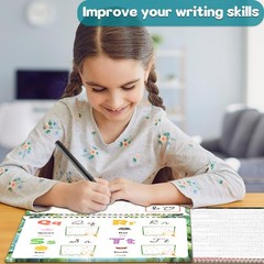 8 Pack Grooved Cursive Handwriting Workbook Learning Grooved Cursive Reusable…