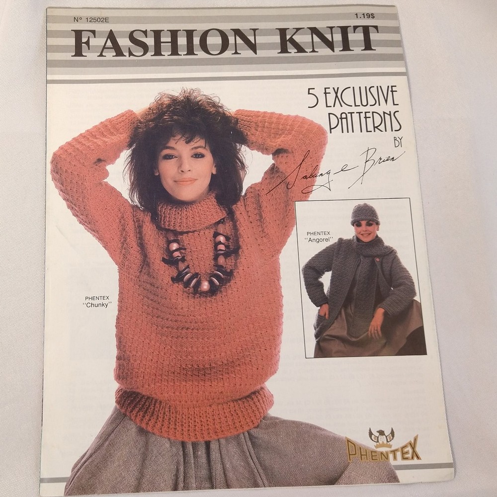 Phentex Fashion Knit Instruction Book 5 Exclusive Patterns Sweaters