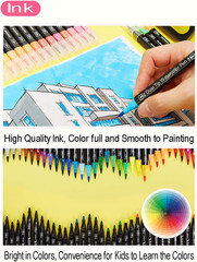 Dual Tip Markers for Kids, Washable Markers Set, Art Marker with Stand Portable
