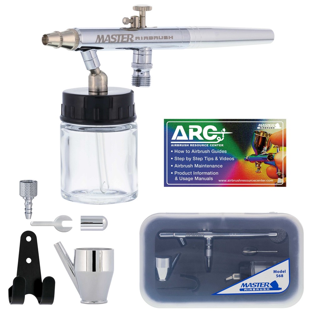 S68 Multi-Purpose DUAL-ACTION AIRBRUSH SET KIT Auto Paint Hobby Cake Tattoo Nail