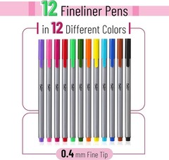 Water-Based Fine Point Fineliner Set for Art Projects and Writing