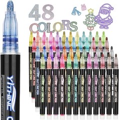 48 Metallic Shimmer Glitter Gel Pens – Ideal Art Supplies for Tween Girls