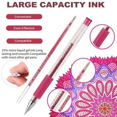 80 PCS Red Pink Drawing Pen Set 20 Color Brush Pens Gel Pens 40 Refills