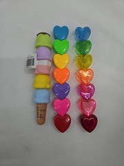 (Set Of 3) 17 Piece Ice Cream & Hearts Highlighter Markers Set 7″-8.25″
