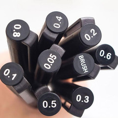Micro-Pen Fineliner Ink Pens, 9 Pcs Black Micro Fine Point Drawing Pens Waterpro
