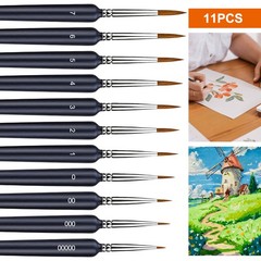 11X Detail Paint Brushes Fine Tip Artist Brush Set for Acrylic Watercolor Model