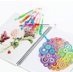 24 Colors Glitter Gel Pen Set Fine Tip Drawing Doodling Coloring Pens