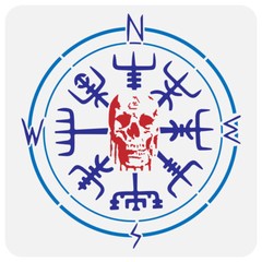 1pc Viking Compass Painting Stencil Skull Compass Stencil for Painting Reusable