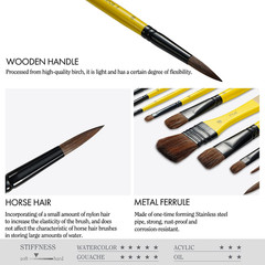 ARTIFY 10 Pieces Paint Brush Set, Intermediate Series, Includes a Carrying Ca…