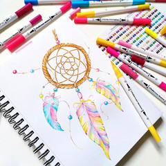 Markers for Adult Coloring Books No Bleeding 60 Colors Coloring Markers Water-Ba