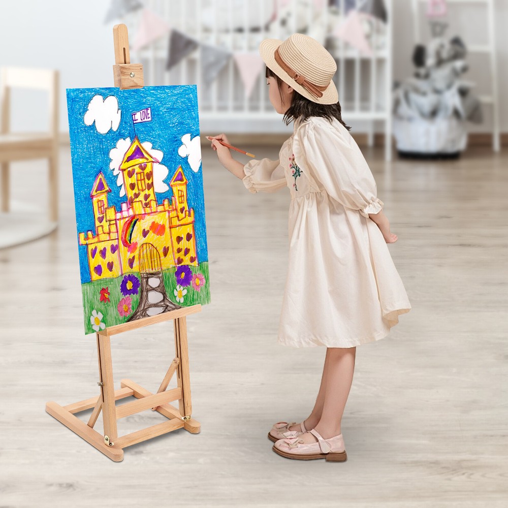 Studio Beechwood Artist Easel Adjustable Drawing Stand Hold Canvas up to 50″