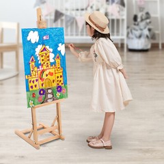 Studio Beechwood Artist Easel Adjustable Drawing Stand Hold Canvas up to 50″