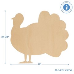 Classic Wood Turkey Cutout 12″, DIY Thanksgiving Party Decor/Craft | Woodpeckers