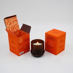 OJO Tiger Tempest Scented Candle – 7.8 oz Jar with Opaque Orange-Brown