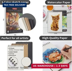 PANDAFLY 80 Pack Drawing Set Sketching Kit, Pro Art Supplies with 3-Color Sketch