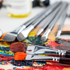 Transon Red Sable Filbert Paint Brushes 6Pcs for Watercolor, Acrylic, Oil, Tempe