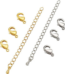 50Pcs Twist Extenders Chains 2.55-2.75 Inch Removable Chain Extension Tails Mixe
