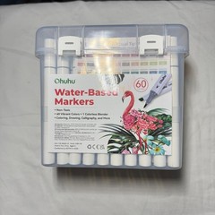 Ohuhu Markers 60 Colors Water-based Chisel & Brush Art Markers Used