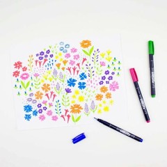Tombow FUDENOSUKE COLORS Hard Tip Brush Pens 56429 Set of 10 pc Brand NEW!