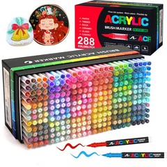288 Colors Acrylic Paint Markers, Soft Brush Tip Pens and Markers, Acrylic Pa…