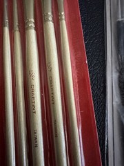 Vintage Artist Paint Brush Lot Craftint Fine Sable Rose Art Red Sable New