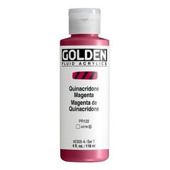Professional Fluid Acrylic Paint Quinacridone Magenta 4 fl oz Transparent