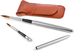 Sable Travel Watercolor Brushes, Fuumuui 4Pcs Kolinsky Sable Watercolor Travel B