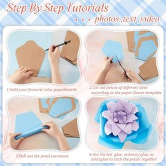 28 Pcs Paper Flowers Template Kit DIY Paper Flower Decorations for Wall Rose …