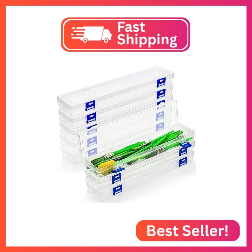 Noamus 8 Pack Plastic Paint Brush Holder, 13″ Long Translucent Watercolor Pens P