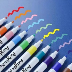 12–60 Color Acrylic Marker Set – Soft Tip Pens for Kids, Fabric, Stone & More