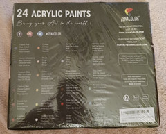 Zenacolor 24 Tubes Acrylic Paint x 12ml Art Various Colors K23/f