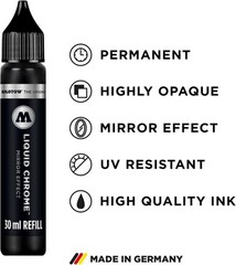 Molotow Liquid Chrome Paint Refill 30ml High Gloss Mirror Effect Acrylic