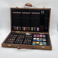 Art Kit Set Drawing Kids Teen Pencils Painting Crayon Wooden Case