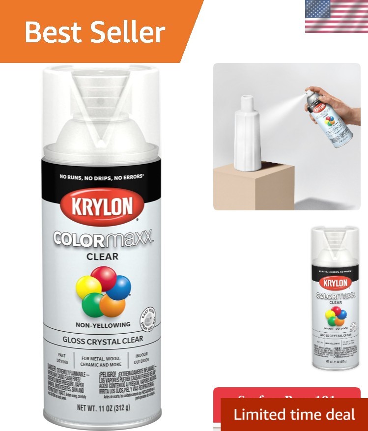 K05515007 Colormaxx Acrylic Clear Finish for Indoor/Outdoor Use, Gloss Crystal C