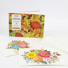 Autumn Watercolor Coloring Book 15 Sheets A5 8.3×5.8 Inch 100 Cotton Paper