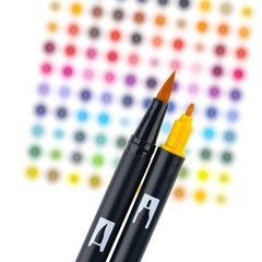 Tombow 56168 Dual Brush Pen Art Markers, Secondary, 10Pack. Blendable, Brush …