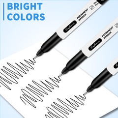 craftinova Black Ultra Fine Point 1 Count (Pack of 12), 12