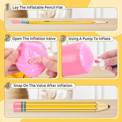 43-Inch Inflatable Pencil Giant Blow up Pencil Colorful Inflatable Crayons, Birt