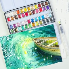 Metallic Watercolor Paint Set “ 48 Glitter Colors In A Metal Case With Palette F