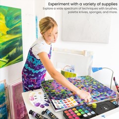 Gouache Paint, Set of 24 Jelly Paints, 1 fl oz (30 mL) Tubs, Opaque Gouache S…